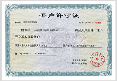 Account opening permit